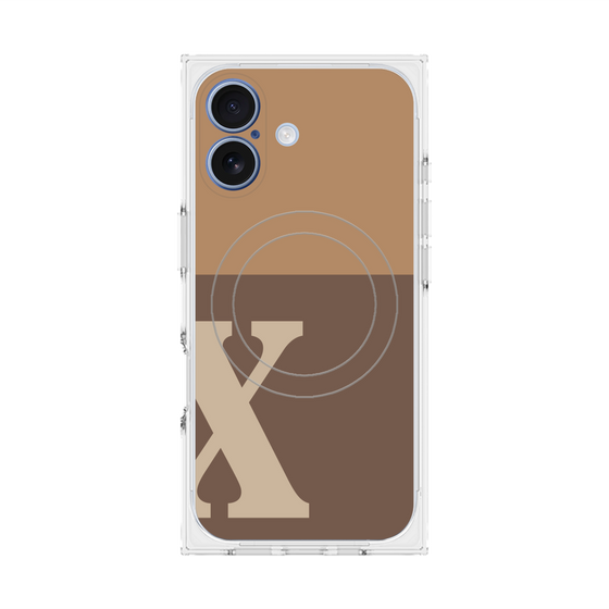 Premium Square Case with MagSafe［ Original - initial two tone - X brown ］