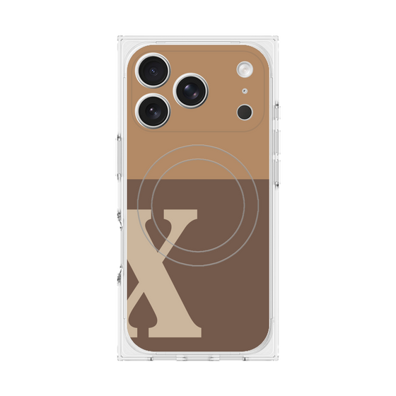 Premium Square Case with MagSafe［ Original - initial two tone - X brown ］
