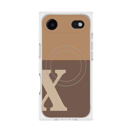 Premium Square Case with MagSafe［ Original - initial two tone - X brown ］