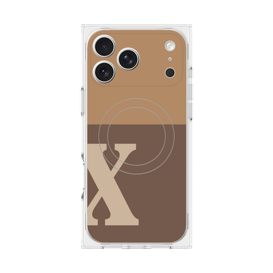 Premium Square Case with MagSafe［ Original - initial two tone - X brown ］
