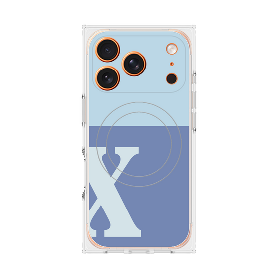 Premium Square Case with MagSafe［ Original - initial two tone - X blue ］