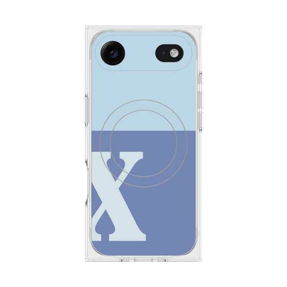 Premium Square Case with MagSafe［ Original - initial two tone - X blue ］