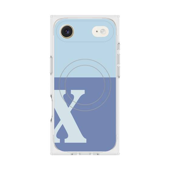 Premium Square Case with MagSafe［ Original - initial two tone - X blue ］