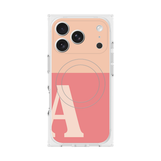 Premium Square Case with MagSafe［ Original - initial two tone - A pink ］