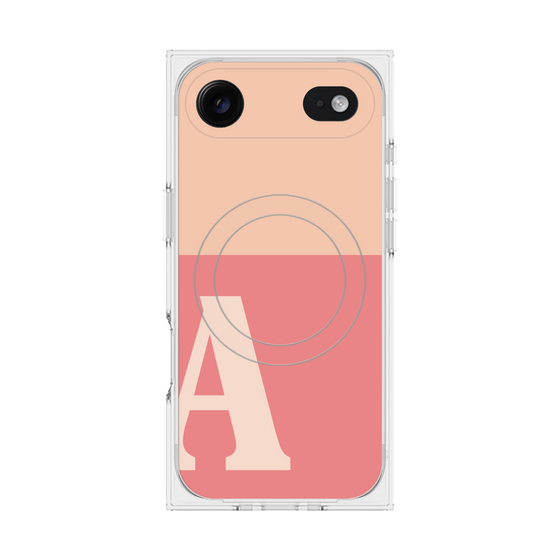 Premium Square Case with MagSafe［ Original - initial two tone - A pink ］