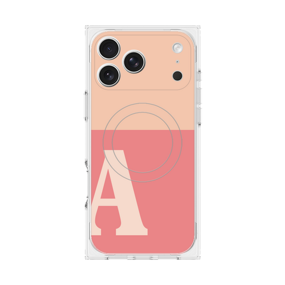 Premium Square Case with MagSafe［ Original - initial two tone - A pink ］
