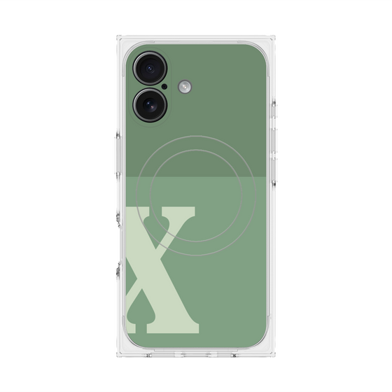 Premium Square Case with MagSafe［ Original - initial two tone - X green ］
