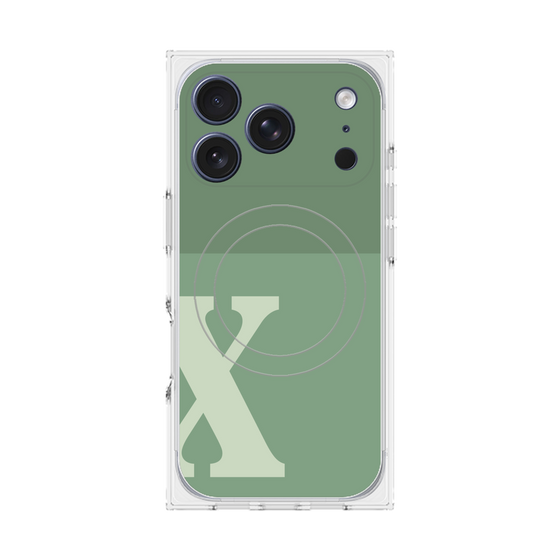 Premium Square Case with MagSafe［ Original - initial two tone - X green ］