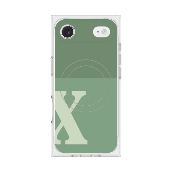 Premium Square Case with MagSafe［ Original - initial two tone - X green ］