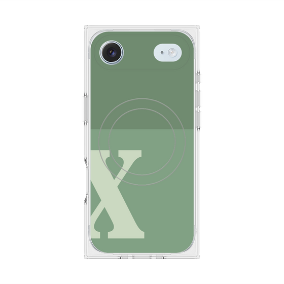 Premium Square Case with MagSafe［ Original - initial two tone - X green ］