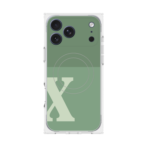 Premium Square Case with MagSafe［ Original - initial two tone - X green ］