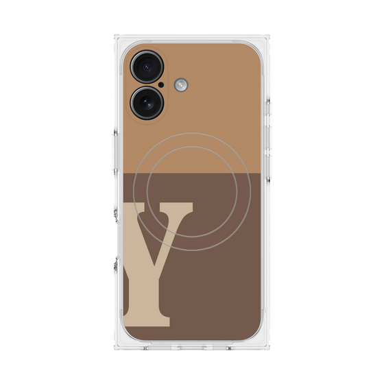 Premium Square Case with MagSafe［ Original - initial two tone - Y brown ］