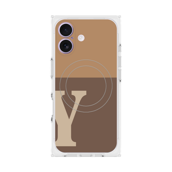 Premium Square Case with MagSafe［ Original - initial two tone - Y brown ］
