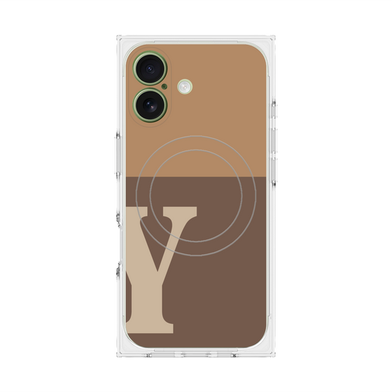 Premium Square Case with MagSafe［ Original - initial two tone - Y brown ］