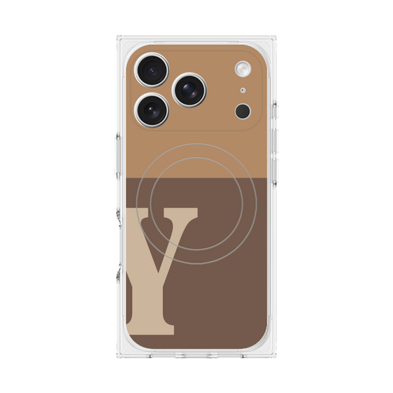 Premium Square Case with MagSafe［ Original - initial two tone - Y brown ］