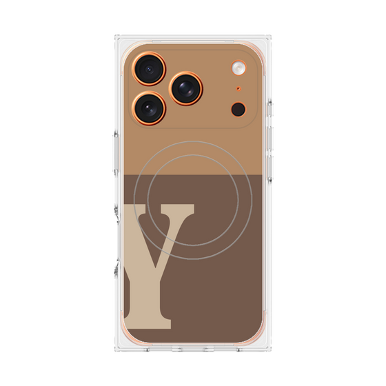 Premium Square Case with MagSafe［ Original - initial two tone - Y brown ］