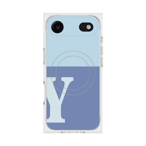 Premium Square Case with MagSafe［ Original - initial two tone - Y blue ］