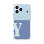 Premium Square Case with MagSafe［ Original - initial two tone - Y blue ］