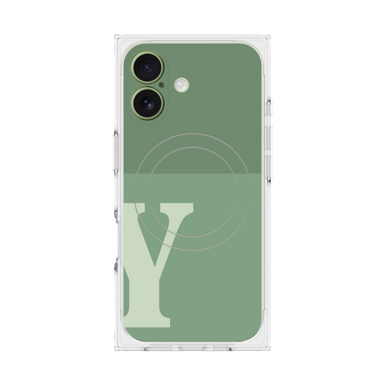 Premium Square Case with MagSafe［ Original - initial two tone - Y green ］