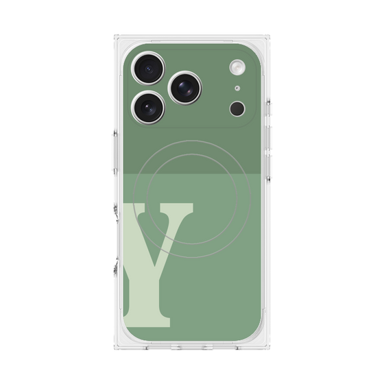 Premium Square Case with MagSafe［ Original - initial two tone - Y green ］