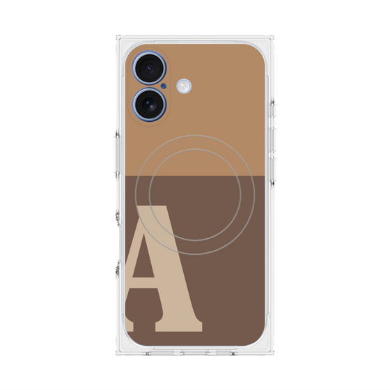 Premium Square Case with MagSafe［ Original - initial two tone - A brown ］