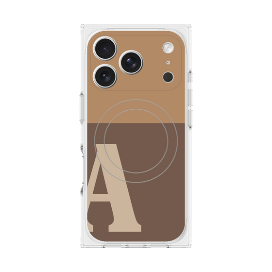 Premium Square Case with MagSafe［ Original - initial two tone - A brown ］