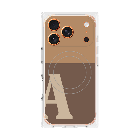 Premium Square Case with MagSafe［ Original - initial two tone - A brown ］