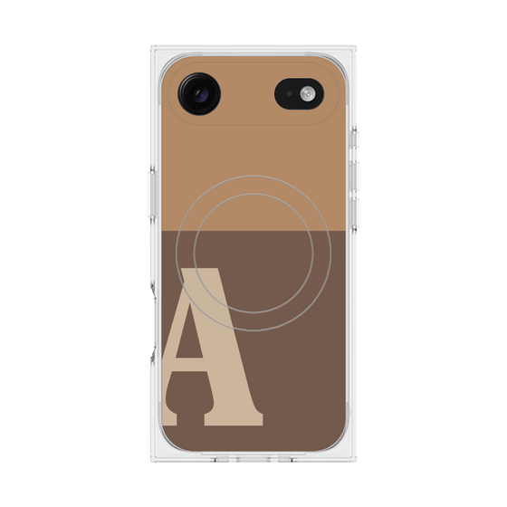 Premium Square Case with MagSafe［ Original - initial two tone - A brown ］