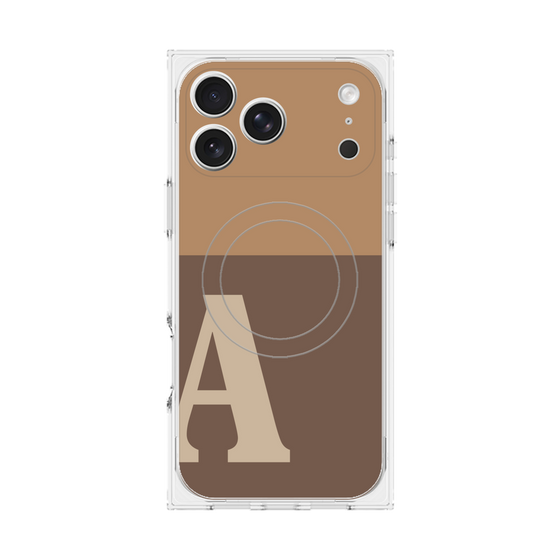 Premium Square Case with MagSafe［ Original - initial two tone - A brown ］