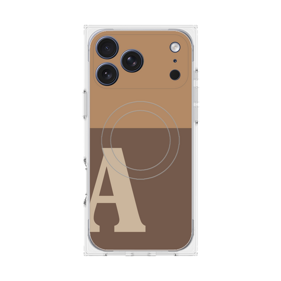 Premium Square Case with MagSafe［ Original - initial two tone - A brown ］
