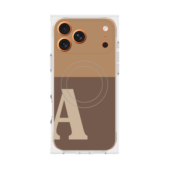 Premium Square Case with MagSafe［ Original - initial two tone - A brown ］