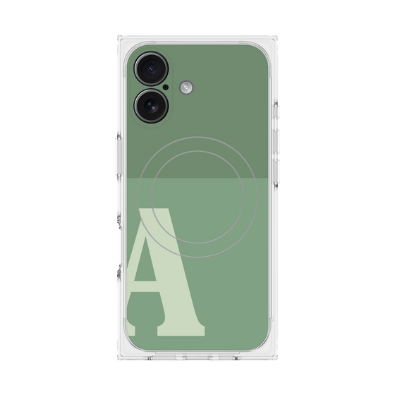 Premium Square Case with MagSafe［ Original - initial two tone - A green ］
