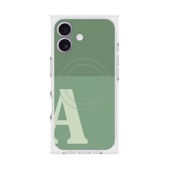 Premium Square Case with MagSafe［ Original - initial two tone - A green ］