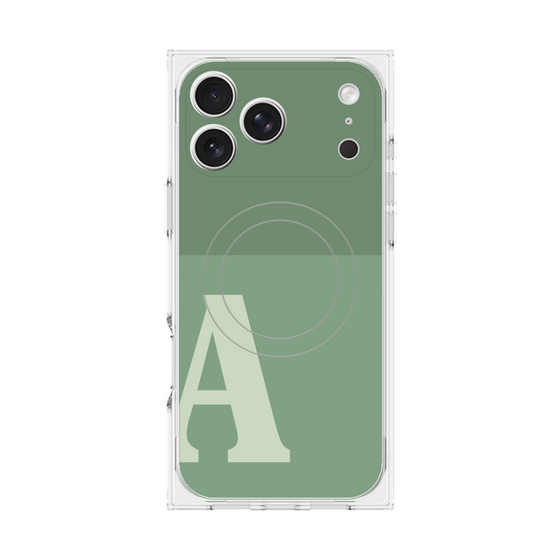 Premium Square Case with MagSafe［ Original - initial two tone - A green ］
