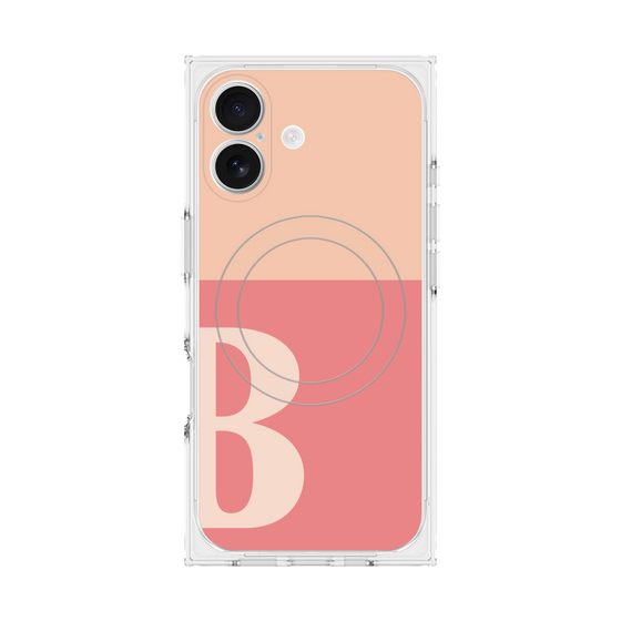 Premium Square Case with MagSafe［ Original - initial two tone - B pink ］