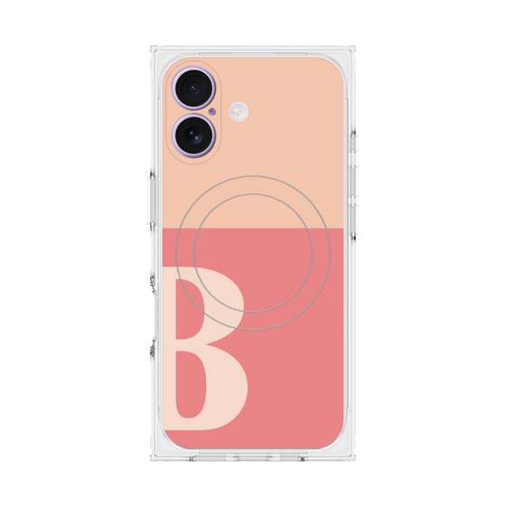 Premium Square Case with MagSafe［ Original - initial two tone - B pink ］
