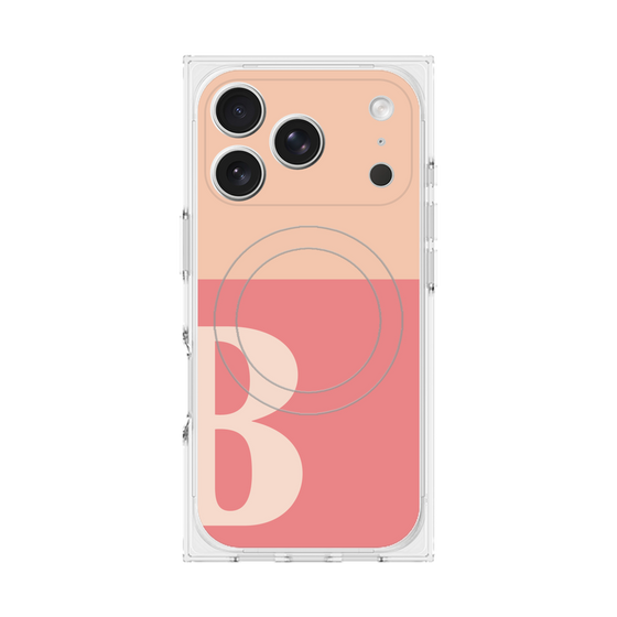 Premium Square Case with MagSafe［ Original - initial two tone - B pink ］
