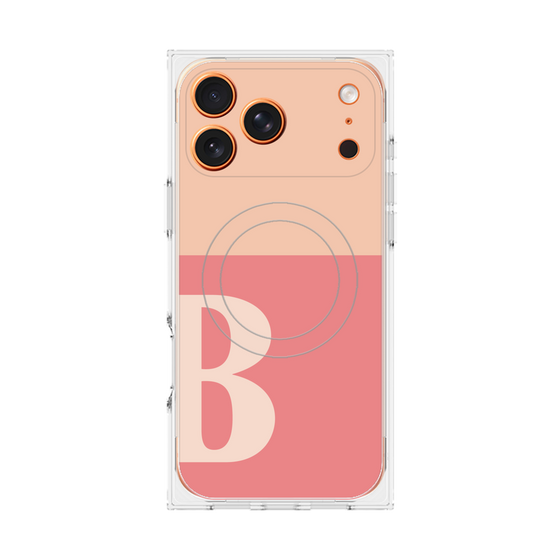 Premium Square Case with MagSafe［ Original - initial two tone - B pink ］
