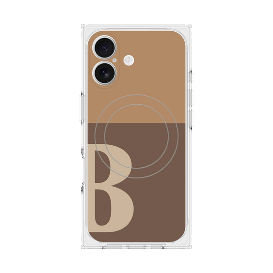 Premium Square Case with MagSafe［ Original - initial two tone - B brown ］