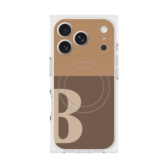 Premium Square Case with MagSafe［ Original - initial two tone - B brown ］