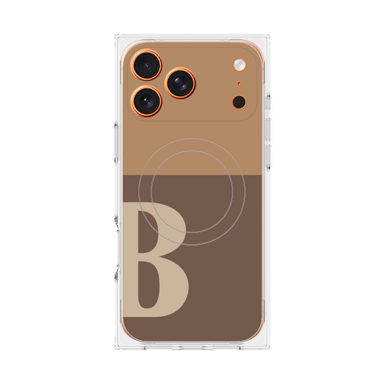 Premium Square Case with MagSafe［ Original - initial two tone - B brown ］