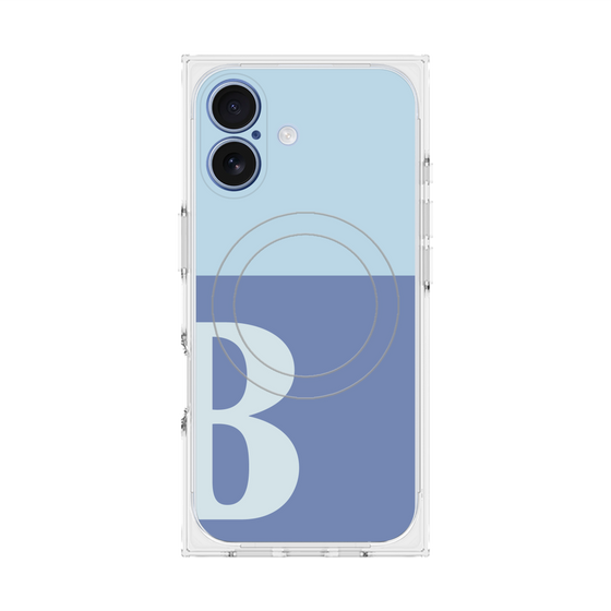 Premium Square Case with MagSafe［ Original - initial two tone - B blue ］