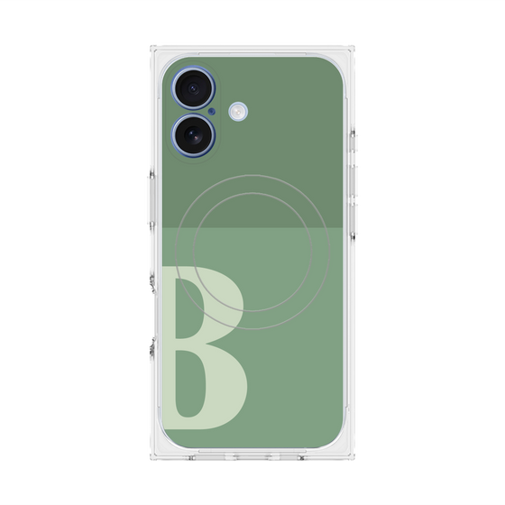 Premium Square Case with MagSafe［ Original - initial two tone - B green ］