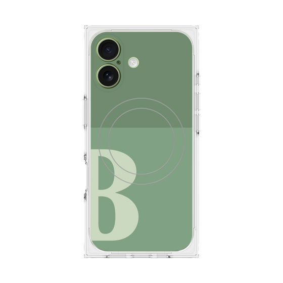 Premium Square Case with MagSafe［ Original - initial two tone - B green ］