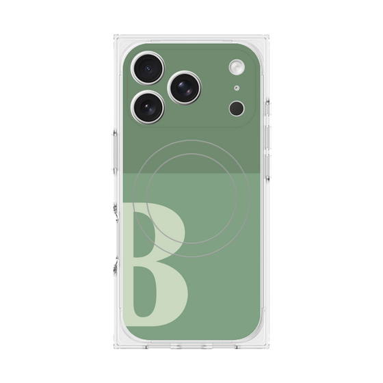 Premium Square Case with MagSafe［ Original - initial two tone - B green ］