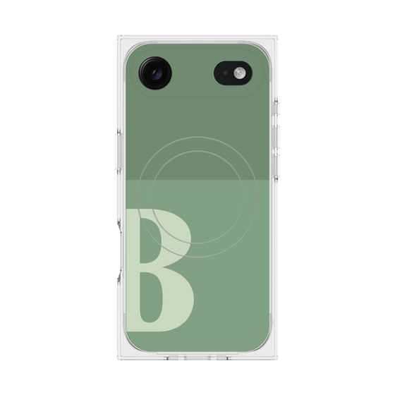 Premium Square Case with MagSafe［ Original - initial two tone - B green ］