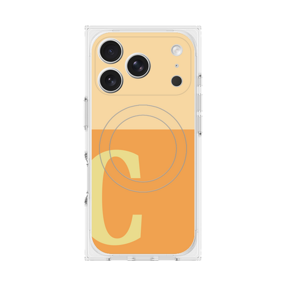 Premium Square Case with MagSafe［ Original - initial two tone - C orange ］