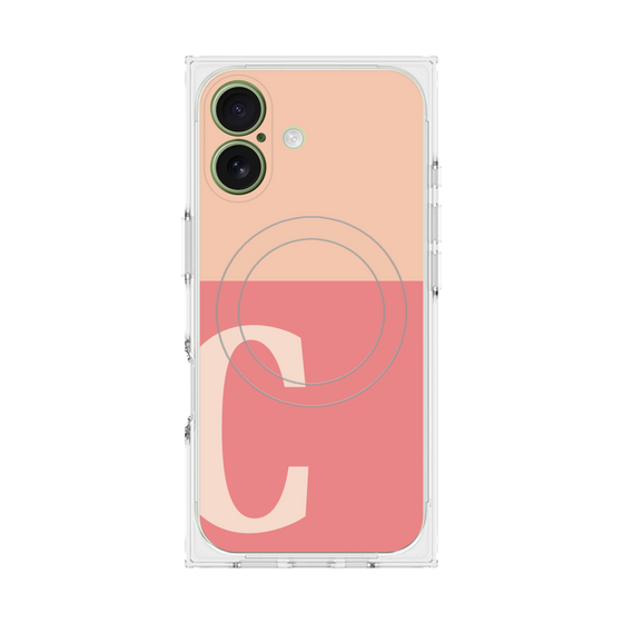 Premium Square Case with MagSafe［ Original - initial two tone - C pink ］