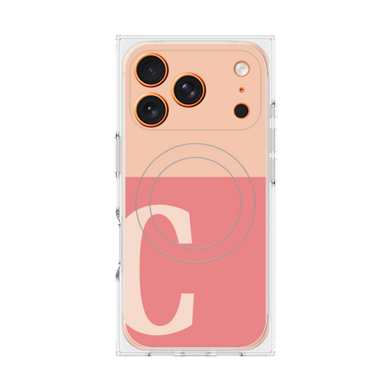 Premium Square Case with MagSafe［ Original - initial two tone - C pink ］