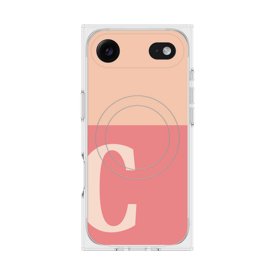 Premium Square Case with MagSafe［ Original - initial two tone - C pink ］